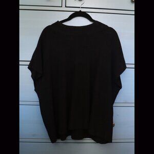 Eileen Fisher Black Short Sleeve Mock Neck Sweater XL